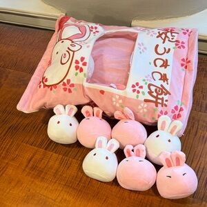 Cute Pink Bunny Plush Set